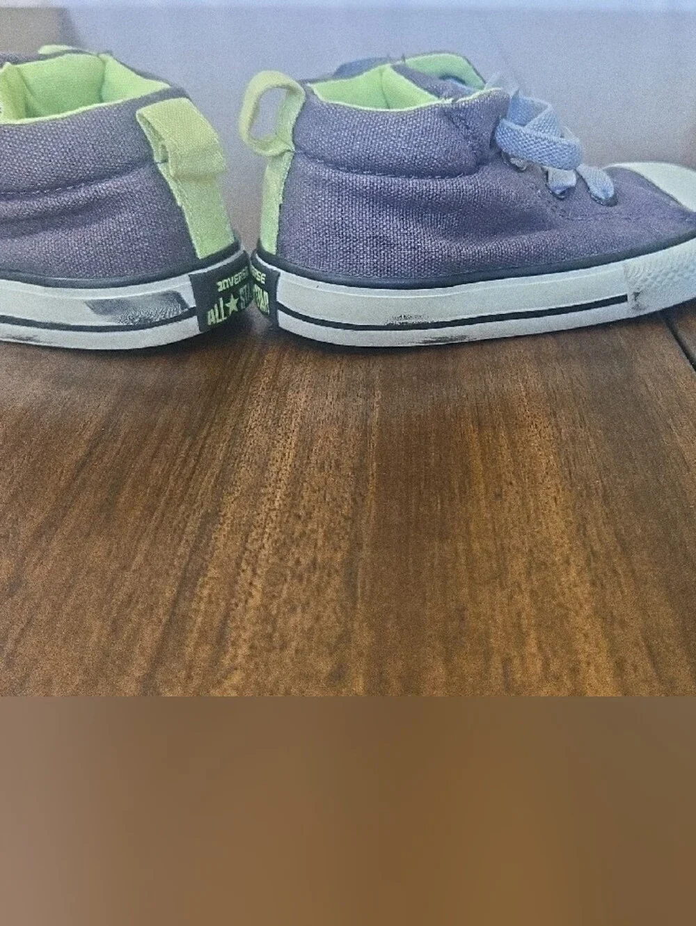 Converse Kids' SIZE 5 Chuck Taylor All Star High-Top Sneakers - Grey with Lime